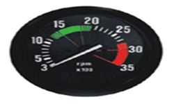 TACOMETRO 3500 RPM 80MM 24V (C0NTAGIRO)