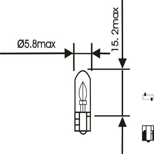 LAMPADA ESMAGADINHA/PINGUINHO 12V 1,2W