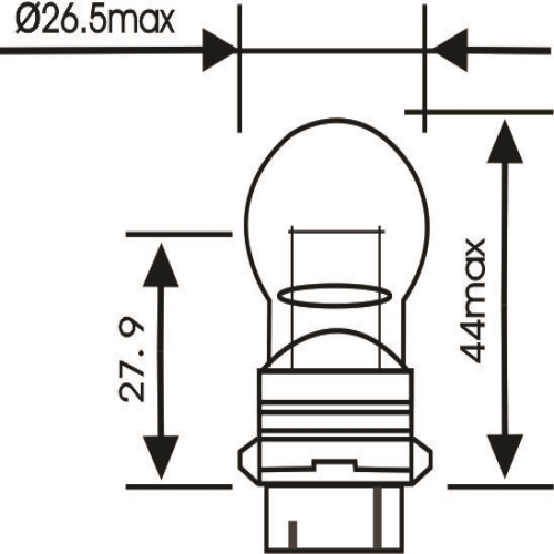 LAMPADA 2 POLOS BASE PLASTICA 12V 27W