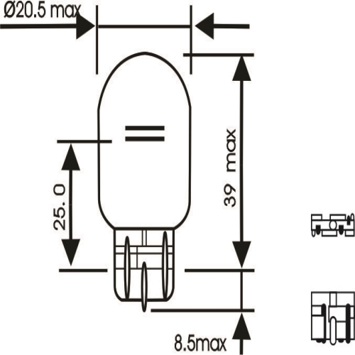 LAMPADA FREIO 2 POLOS HONDA 21/5W 12V