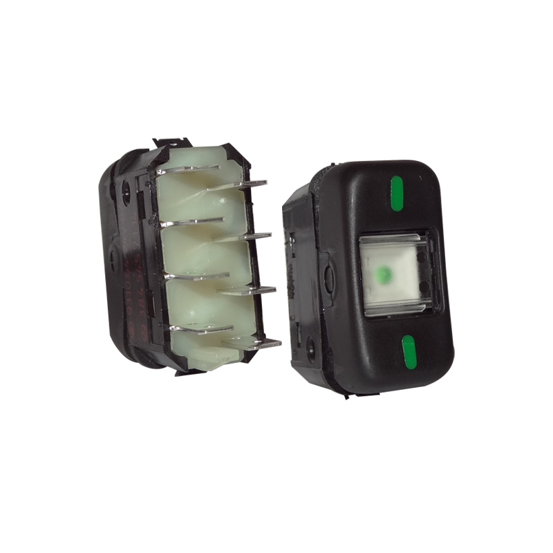 INTERRUPTOR 2POSIÇOES MARCOPOLO CAMINHOES E ONIBUS 88>12 24V C/RETORNO/PRETO/8TERMINAIS