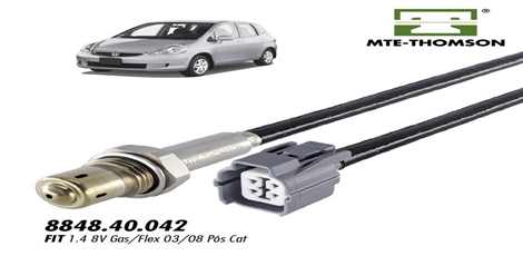 SONDA LAMBDA PLANAR HONDA CIVIC 01>06 FIT 03>08 POS CAT GAS/FLEX 4FIOS 42CM