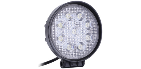 FAROL MILHA LED UNIV. REDONDO 12/24V 27W 9 LEDS 6000K 10,5X 10,5 CM (FINO)