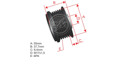 POLIA RODA LIVRE CITROEN C CROSSER MAZDA 3 BK BL 6 STATION WAGON MITSUBISHI LANCER NISSAN MARCH