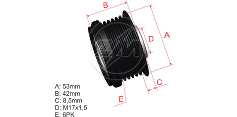 POLIA RODA LIVRE CHRYSLER 200 SEBRING 2.4 FIAT FREEMONT 2.4 JEEP COMPASS PRATIOT 2.0 2.4